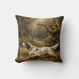 Woodcock hunting throw pillow