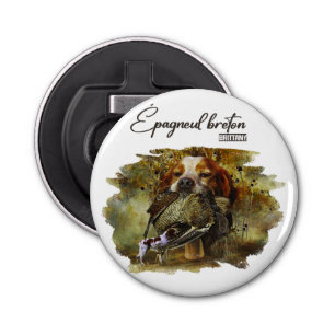 Woodcock hunting with Brittany Spaniel Bottle Opener