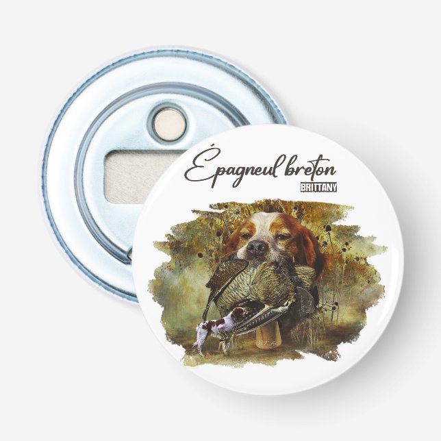 Woodcock hunting with Brittany Spaniel   Bottle Opener (Front)