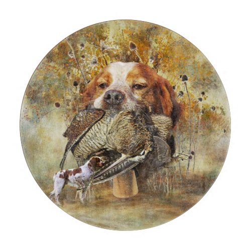 Woodcock hunting with Brittany Spaniel     Cutting Board