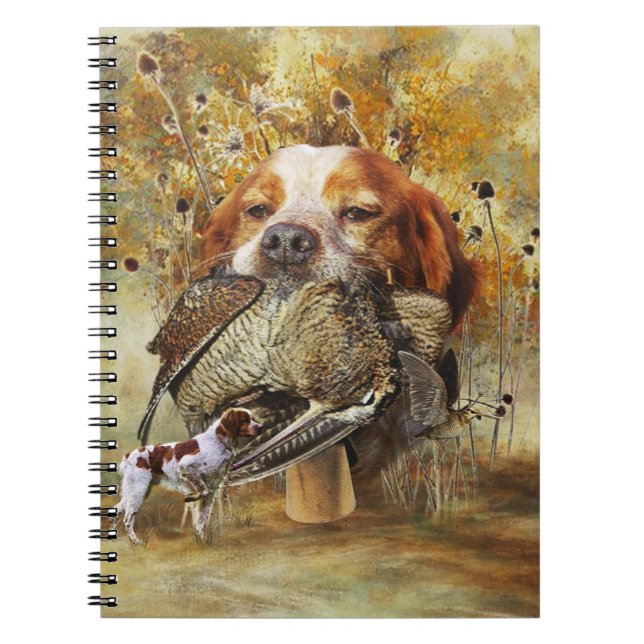 Woodcock hunting with Brittany Spaniel  Notebook (Front)