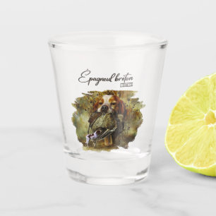 Woodcock hunting with Brittany Spaniel Shot Glass