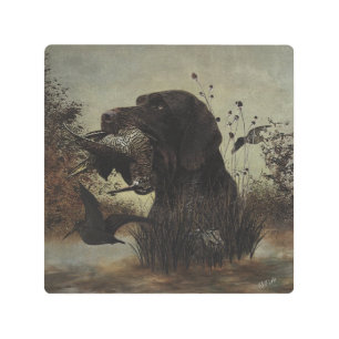 Woodcock Hunting with German Wirehaired Pointer Metal Print