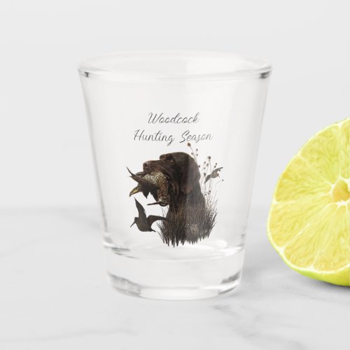 Woodcock Hunting with German Wirehaired Pointer   Shot Glass