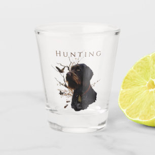 Woodcock Hunting with German Wirehaired Pointer Shot Glass
