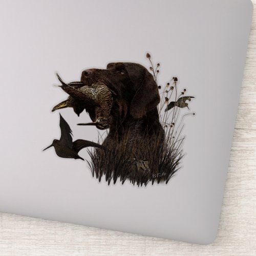 Woodcock Hunting with German Wirehaired Pointer  Sticker