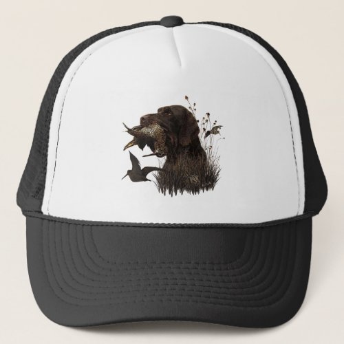 Woodcock Hunting with German Wirehaired Pointer   Trucker Hat