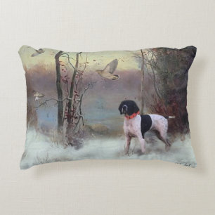 Woodcock Hunting with GSP  Accent Pillow
