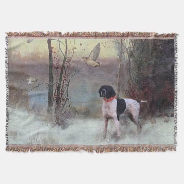Woodcock Hunting with GSP       Throw Blanket (Front)