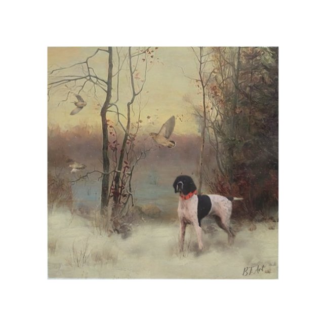 Woodcock Hunting with GSP    Wood Wall Art (Front)