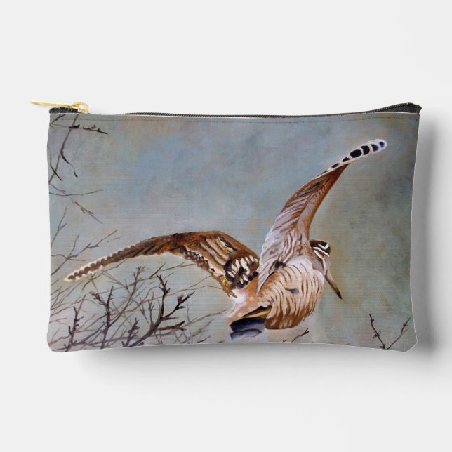 Woodcock in flight accessory pouch (Front)