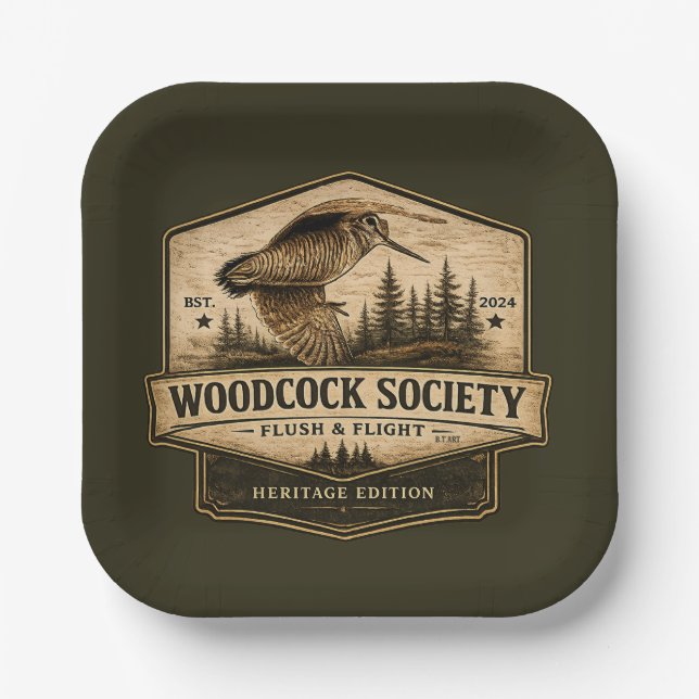 Woodcock  paper plates (Front)