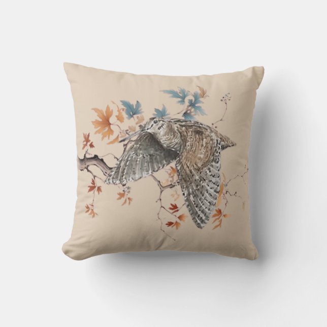 Woodcock  throw pillow (Front)