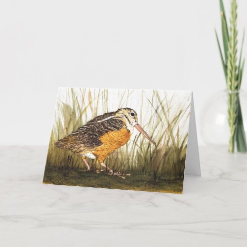 Woodcock Watercolor Greeting Crad Card