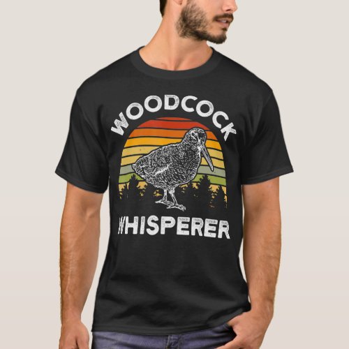 Woodcock Whisperer Tree Birds Retro Vintage Woodco T_Shirt