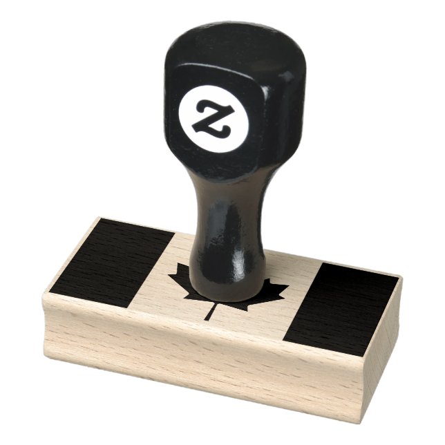 Woodcut Flag of Canada Rubber Stamp (Stamp)