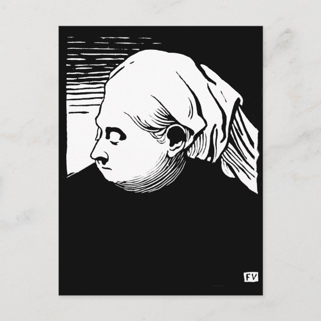 Woodcut Portrait of Queen Victoria  Postcard (Front)
