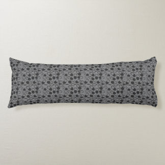 Woodcut Print Pills White on Black Body Pillow