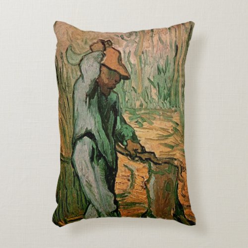 Woodcutter after Millet by Vincent van Gogh Accent Pillow