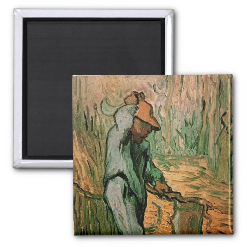 Woodcutter after Millet by Vincent van Gogh Magnet