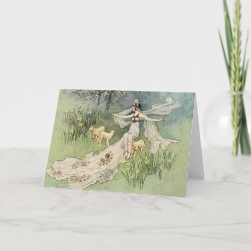 Woodcutters Daugher Princess Vintage Fairy Tale Card