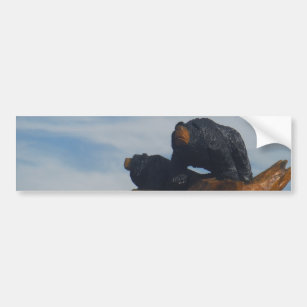 Wooded Black Bearswith  Blue Smoky Mountains Sky Bumper Sticker