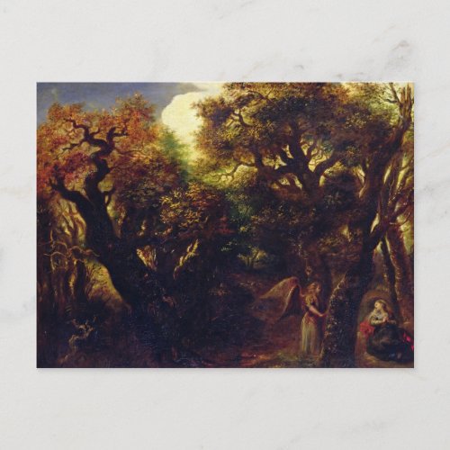 Wooded Landscape with Hagar and the Angel Postcard