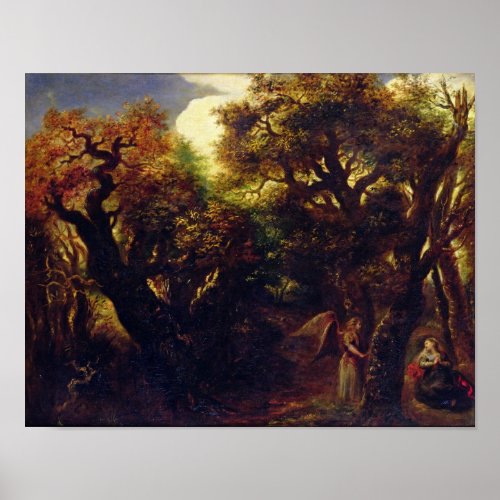Wooded Landscape with Hagar and the Angel Poster