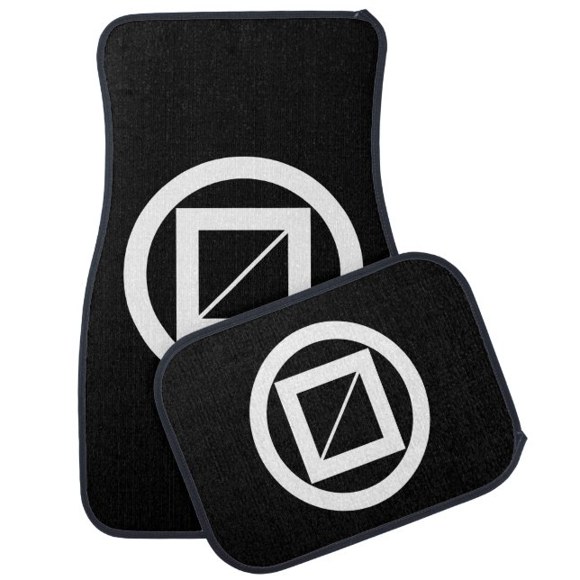 Wooded measure in circle car mat (Set)