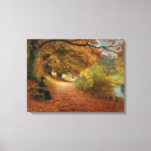 Wooded Path in Autumn Hans Andersen Brendekilde Canvas Print