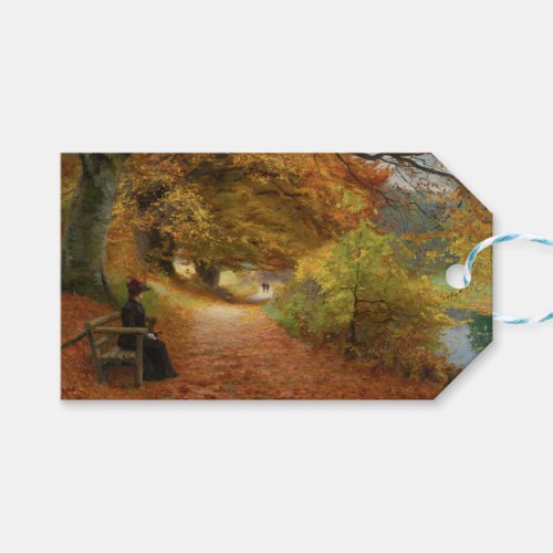 Wooded Path in Autumn Hans Andersen Brendekilde Gift Tags