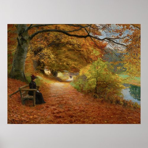 Wooded Path in Autumn Hans Andersen Brendekilde Poster