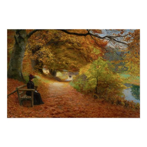 Wooded Path in Autumn Hans Andersen Brendekilde Poster