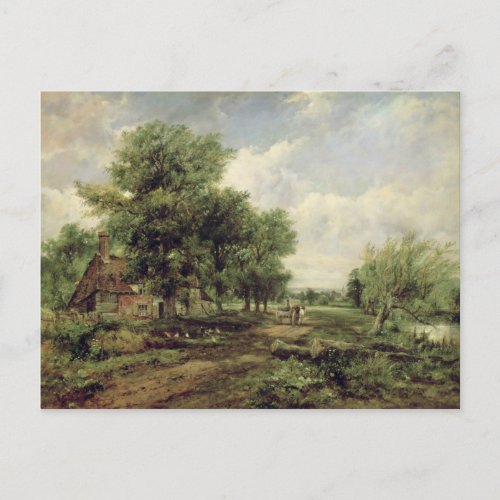 Wooded river landscape postcard