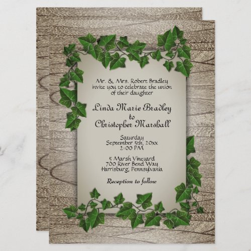 Wooded Vine Wedding Invitation