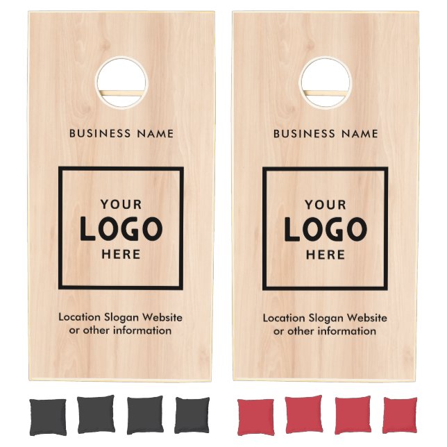Wooden Abstract Business Logo Branded  Cornhole Set (Set)