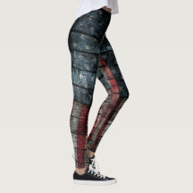 Wooden American Flag Leggings