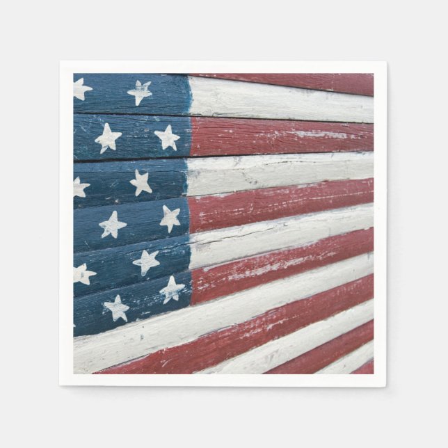 Wooden American Flag Napkins (Front)