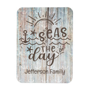 Wooden Anchor Personalized Seas the Day Cruise Magnet