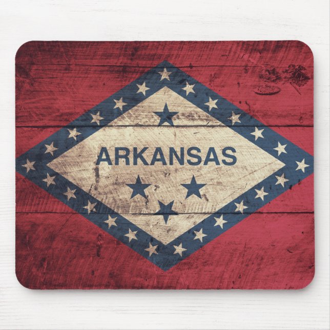 Wooden Arkansas Flag Mouse Pad (Front)