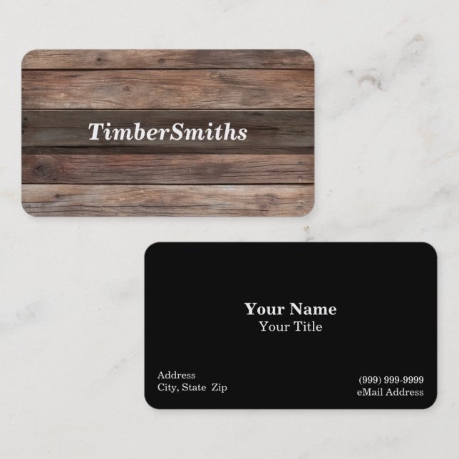Wooden Background Business Card (Front/Back)