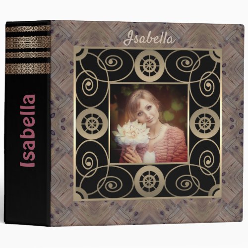 Wooden background  photo album personalized 3 ring binder