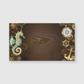 Wooden Background with Mechanical Seahorse (Front)