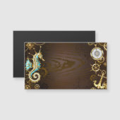 Wooden Background with Mechanical Seahorse (Front/Back)