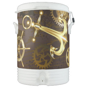 Wooden Background with Mechanical Seahorse Beverage Cooler