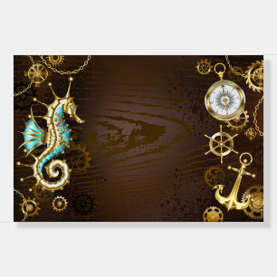 Wooden Background with Mechanical Seahorse Foam Board