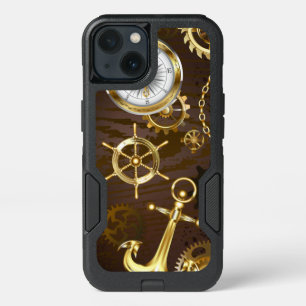Wooden Background with Mechanical Seahorse iPhone 13 Case