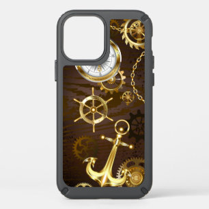 Wooden Background with Mechanical Seahorse Speck iPhone 12 Pro Case