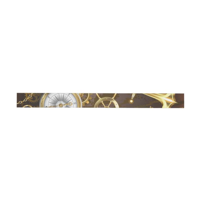 Wooden Background with Mechanical Seahorse Wrap Around Label (Individual)
