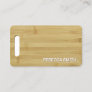 Wooden Bamboo Cutting Board Catering Culinary Chef Business Card